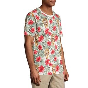 No Boundaries Mens Tee Shirt Floral Aloha Hawaiian Tigers Hibiscus Ti Leaf XL